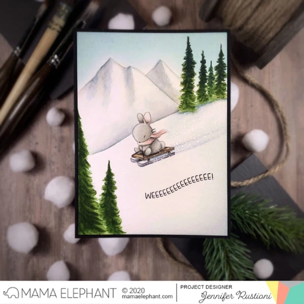 Dashin Thru The Snow, Clearstamp - Mama Elephant