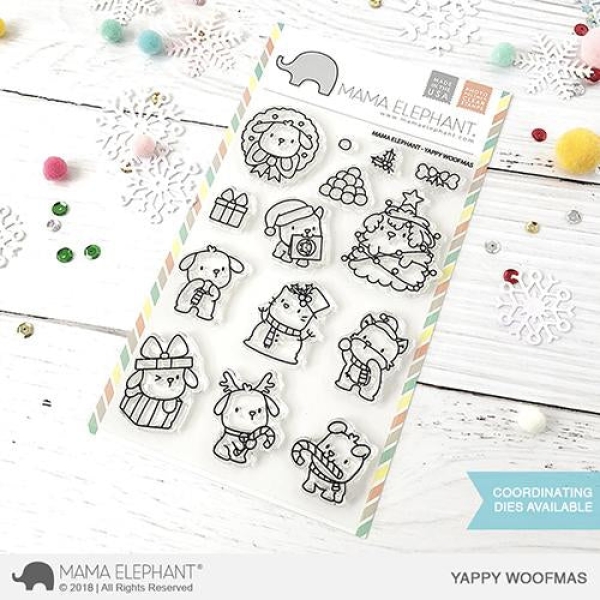 Yappy Woofmas, Clearstamp - Mama Elephant