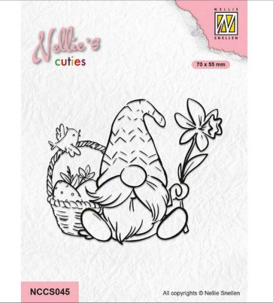 Gnome with Easter Basket, Clearstamp - Nellie's Choice