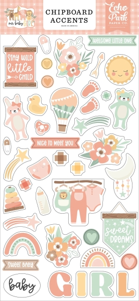 Our Baby Girl, Chipboard Accents - Echo Park