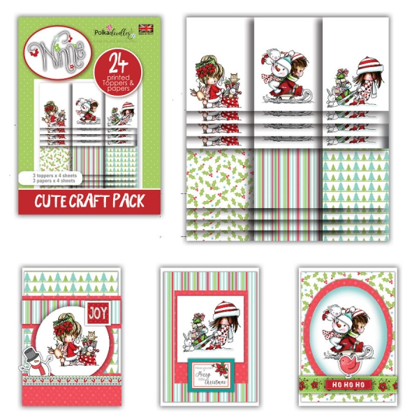 Winnie Winter Wishes Cute Craft Topper Pack - Polkadoodles
