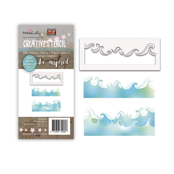 Waves, Schablone - Polkadoodles