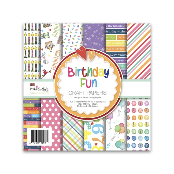 Birthday Fun 6x6 Paperpad - Polkadoodles