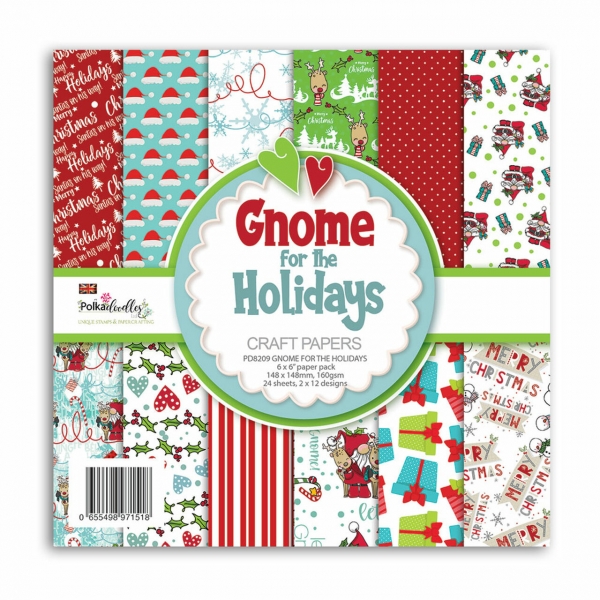 Gnome For The Holidays 6x6 Paperpad - Polkadoodles