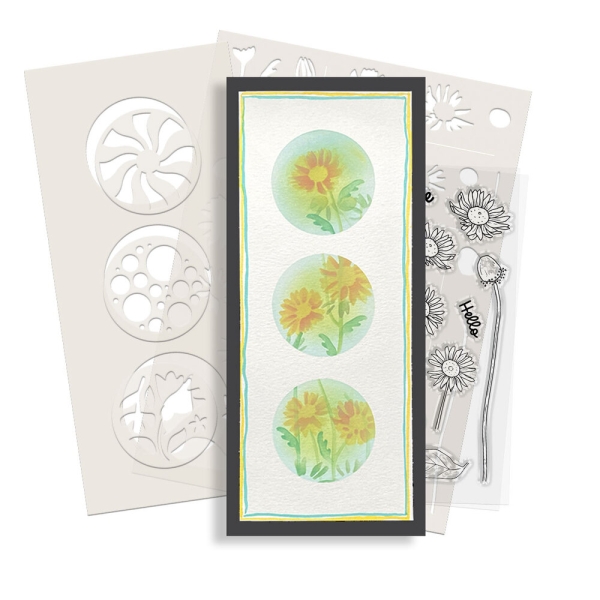 Triptych Circles, Schablone - Polkadoodles