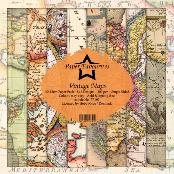 Vintage Maps 6x6 Paperpack - Dixi Craft