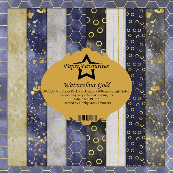 Watercolour Gold 12x12 Paperpack - Paper Favourites