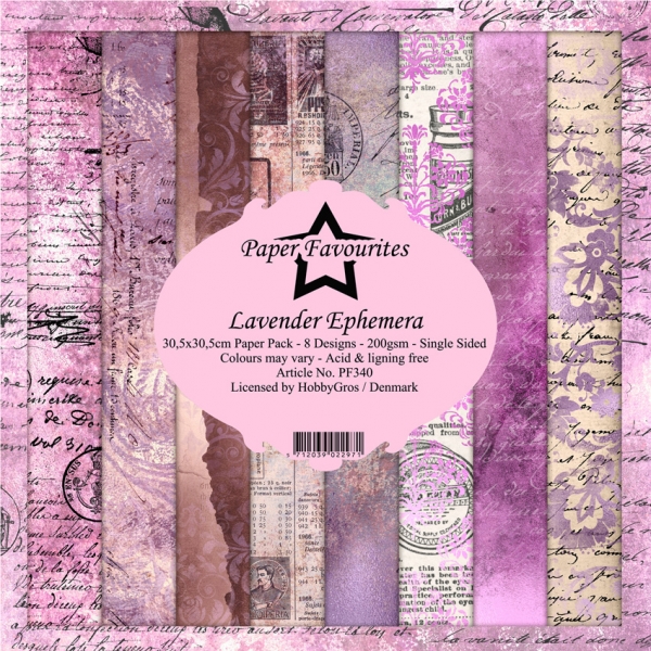 Lavender Ephemera 12x12 Paperpack - Paper Favourites