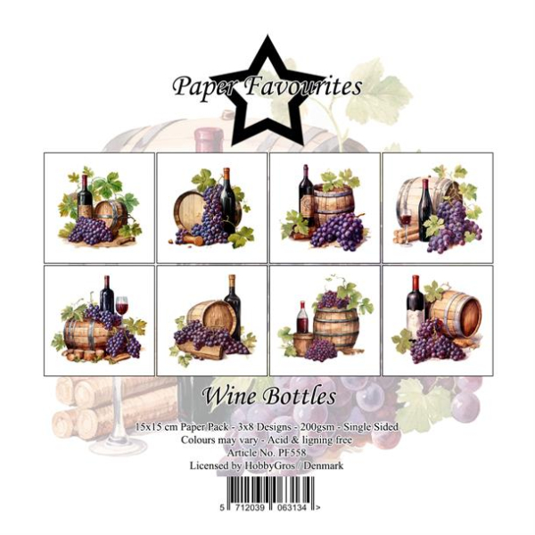 Wine Bottles 6x6 Paperpack - Paper Favourites