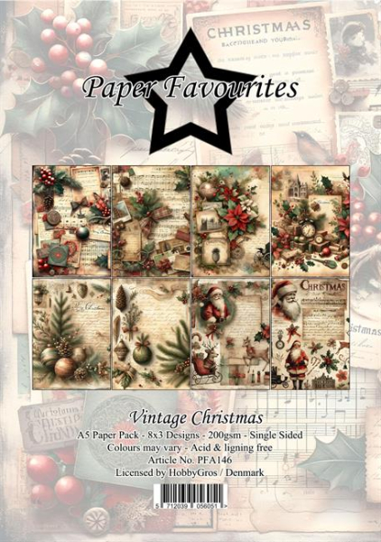 Vintage Christmas A5 Paperpack - Paper Favourites