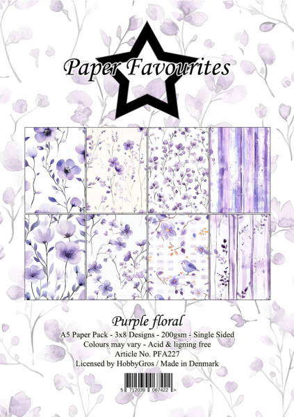 Purple Floral A5 Paperpack - Paper Favourites