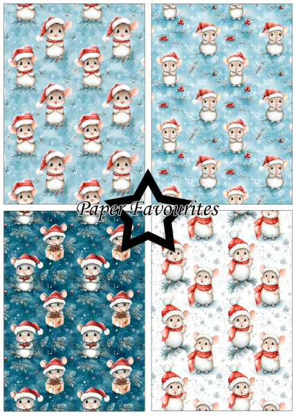 Christmas Mouse A5 Paperpack - Paper Favourites