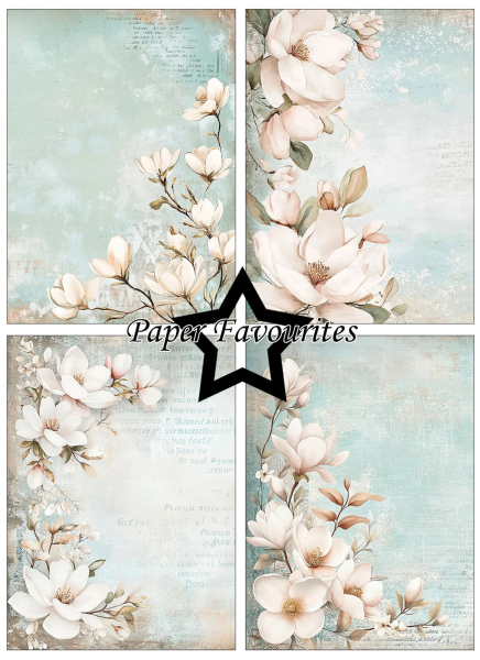 Dusty Blue Magnolia A6 Paperpack - Paper Favourites