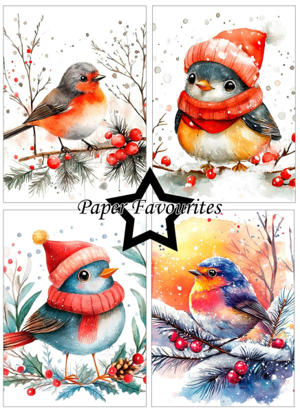 Christmas Birds A6 Paperpack - Paper Favourites
