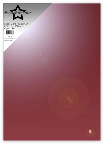 Mirror Card Glossy, Opera Red - Paper Favourites
