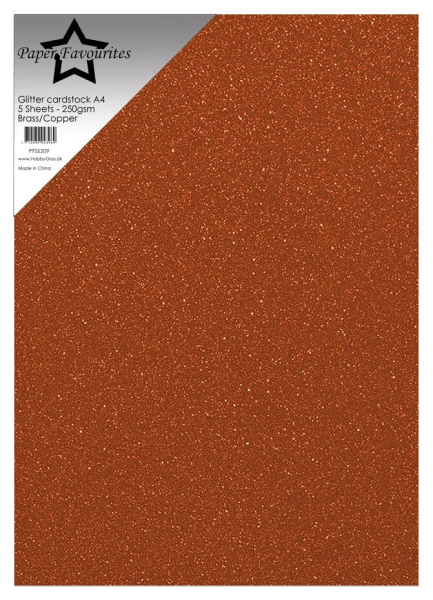 Glitter Cardstock A4, Brass/Copper - Paper Favourites