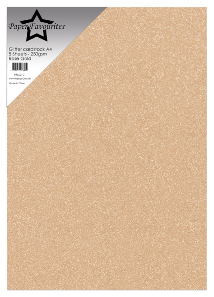 Glitter Cardstock A4, Rose Gold - Paper Favourites
