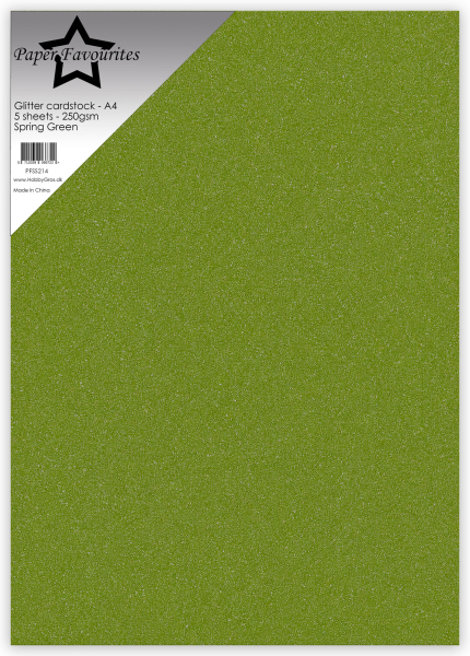 Glitter Cardstock A4, Spring Green - Paper Favourites