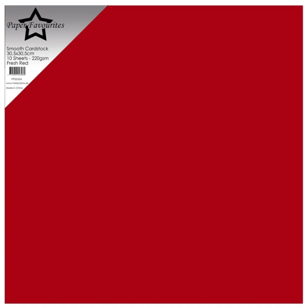Fresh Red, Smooth Cardstock - Paper Favourites