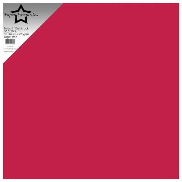 Bright Red, Smooth Cardstock - Paper Favourites