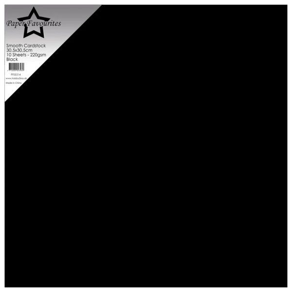 Black, Smooth Cardstock - Paper Favourites
