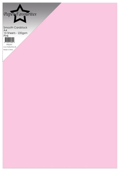 Pink A4, Smooth Cardstock - Paper Favourites