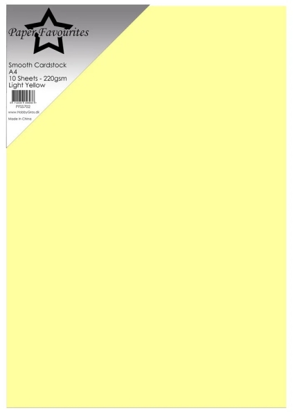 Light Yellow A4, Smooth Cardstock - Paper Favourites