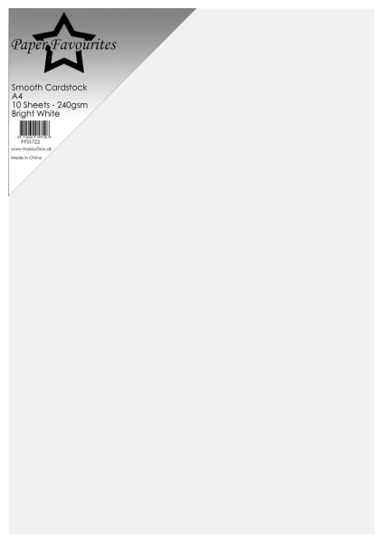 Bright White A4, Smooth Cardstock - Paper Favourites