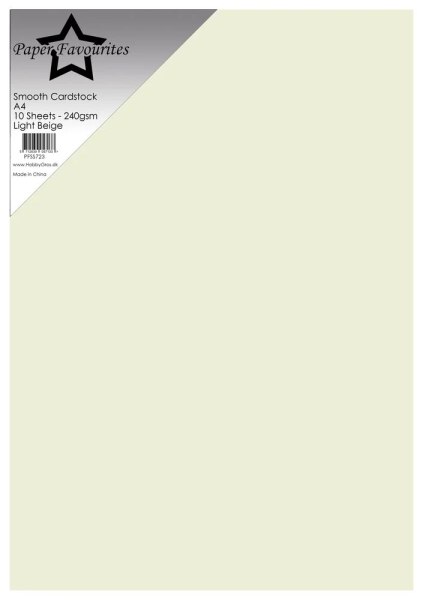 Light Beige A4, Smooth Cardstock - Paper Favourites