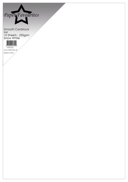 Snow White A4, Smooth Cardstock - Paper Favourites