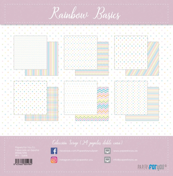 Rainbow Basics Mini 6x6 Paperpad - Papers For You