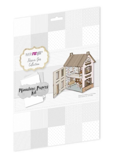 Miniature Papers Basic Gray Collection A4 Paperkit - Papers For You