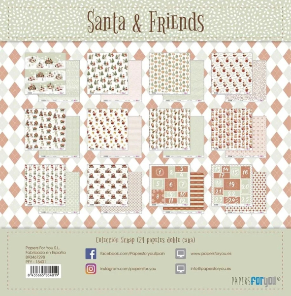 Santa & Friends 6x6 Paperpad - Papers For You
