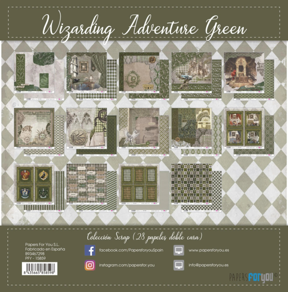 Wizarding Adventure Green Collection, Scrap Pack 6x6 - Papers For You