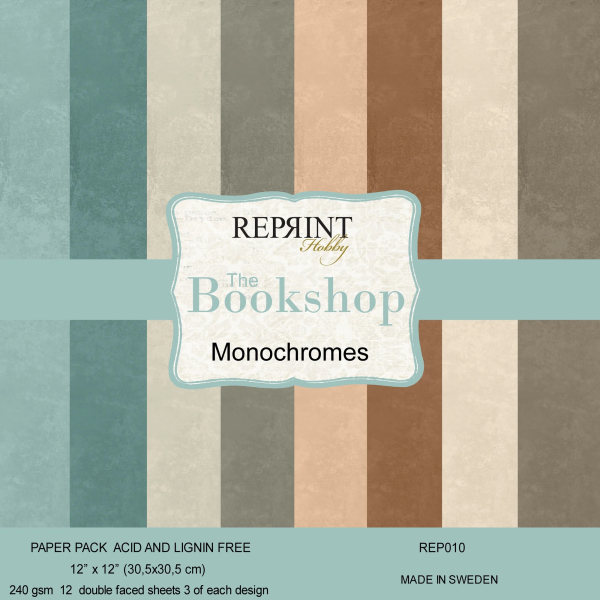 The Bookshop Monochromes, 12"x12" - Reprint
