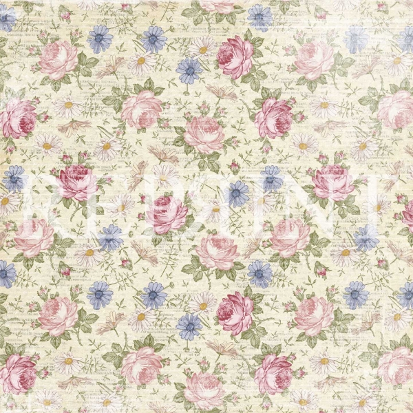 Music and Roses, Summer, Designpapier - Reprint