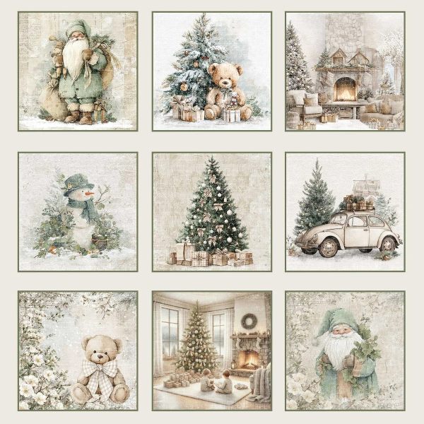 Cozy Christmas - Tags, Designpapier - Reprint