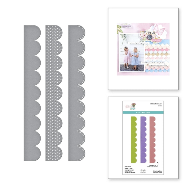 Stitch & Dots Scallop Borders, Stanze - Spellbinders