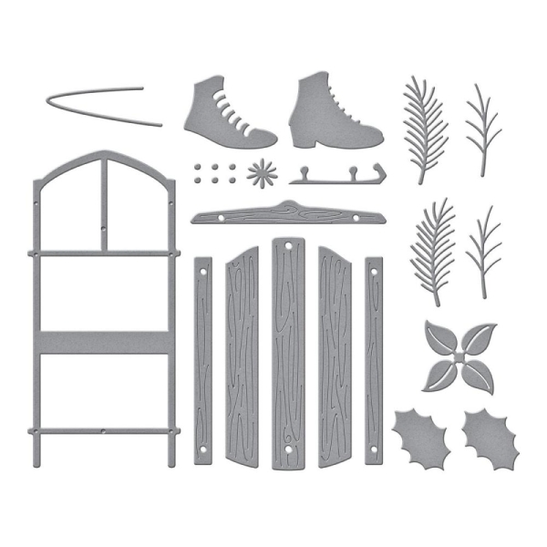 Winter Welcome Sled, Stanze - Spellbinders