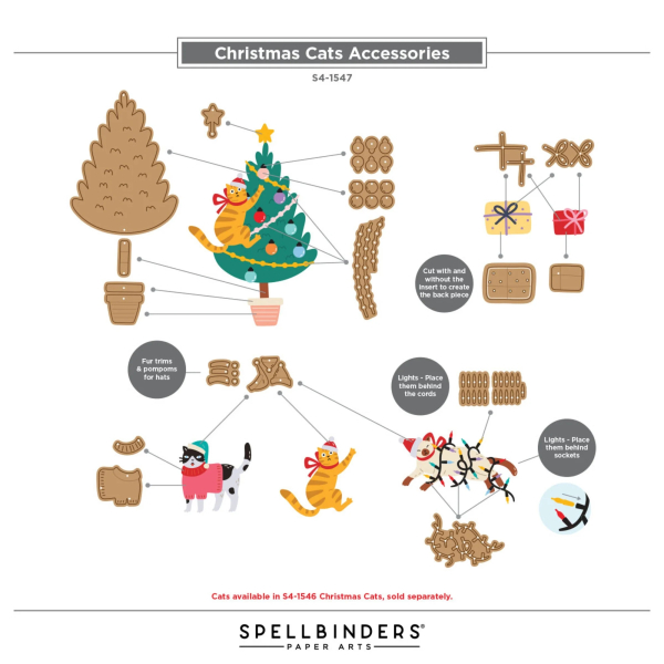 Christmas Cats Accessories, Stanze - Spellbinders