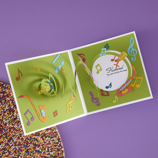 Musical Notes & Stave Pop-Up, Stanze - Spellbinders