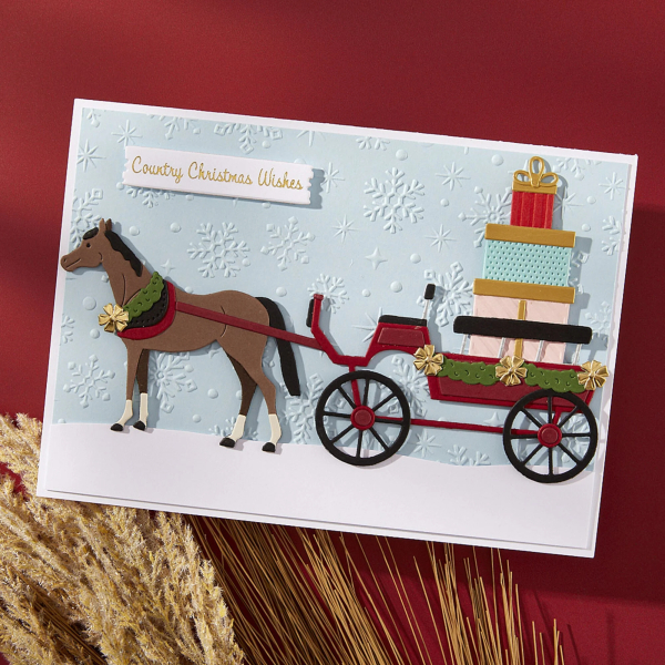 Christmas Horse-Drawn Wagon, Stanze- Spellbinders