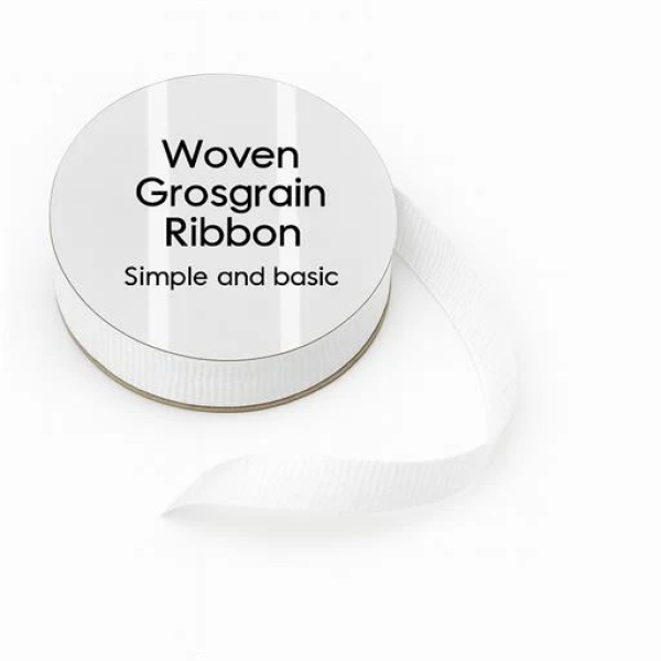 Gewebtes Ripsband, Weiß - Simple and Basic