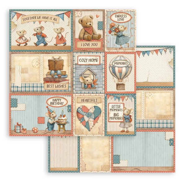 Family - Assorted Cards, 12x12 - Stamperia