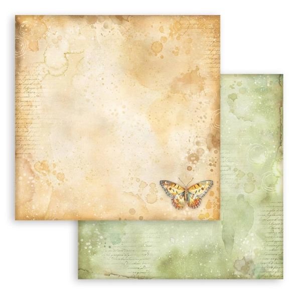 Daisy Art - Ochre Pattern with Butterfly, 12x12 - Stamperia