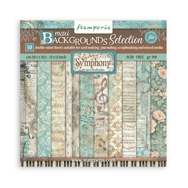Symphony Background Selection 12x12 Paperpad - Stamperia