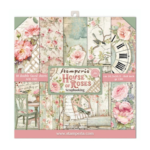House of Roses 8x8 Paperpad - Stamperia