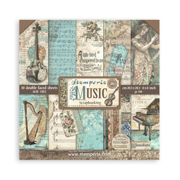 Music 8x8 Paperpad - Stamperia