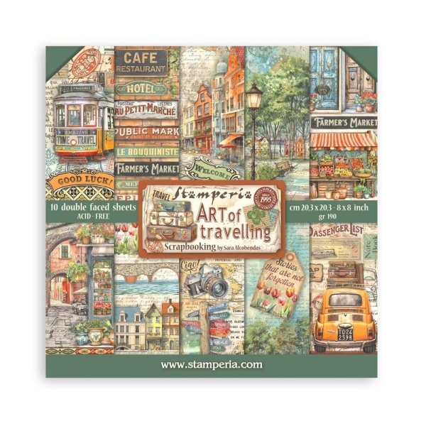 Art of Travelling 8x8 Paperpad - Stamperia