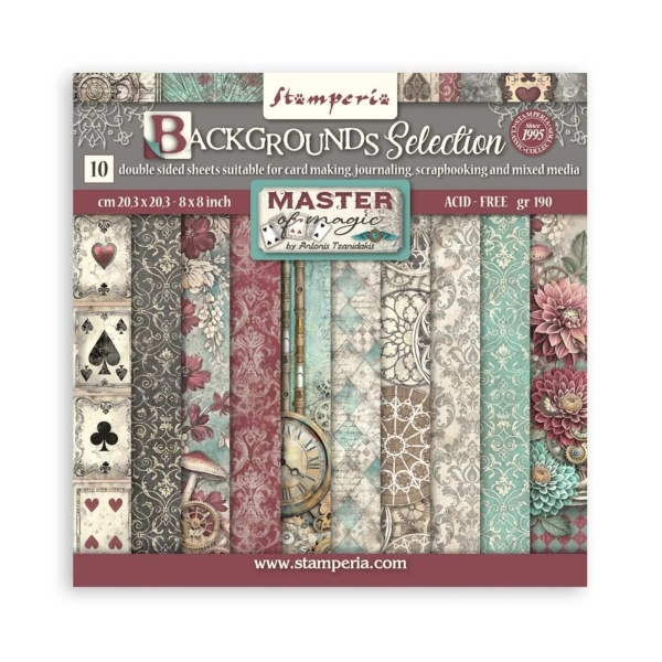 Master of Magic Background Selection 8x8 Paperpad - Stamperia